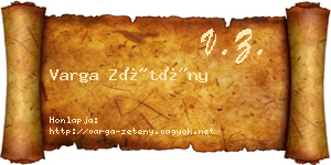 Varga Zétény névjegykártya